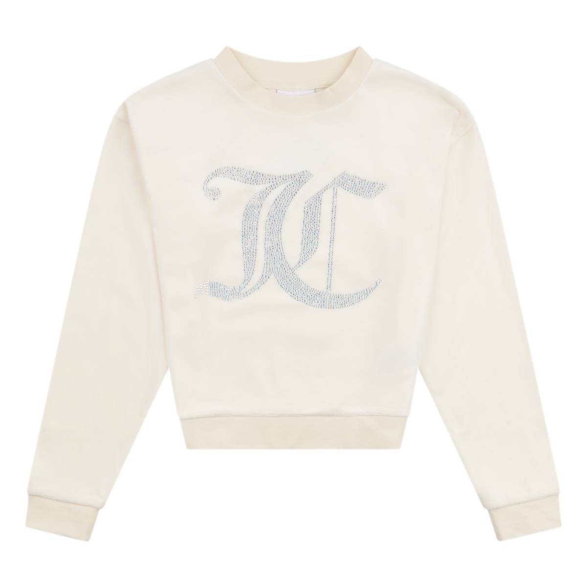 Juicy Couture - Diamante Velour Crew Vanilla Ice